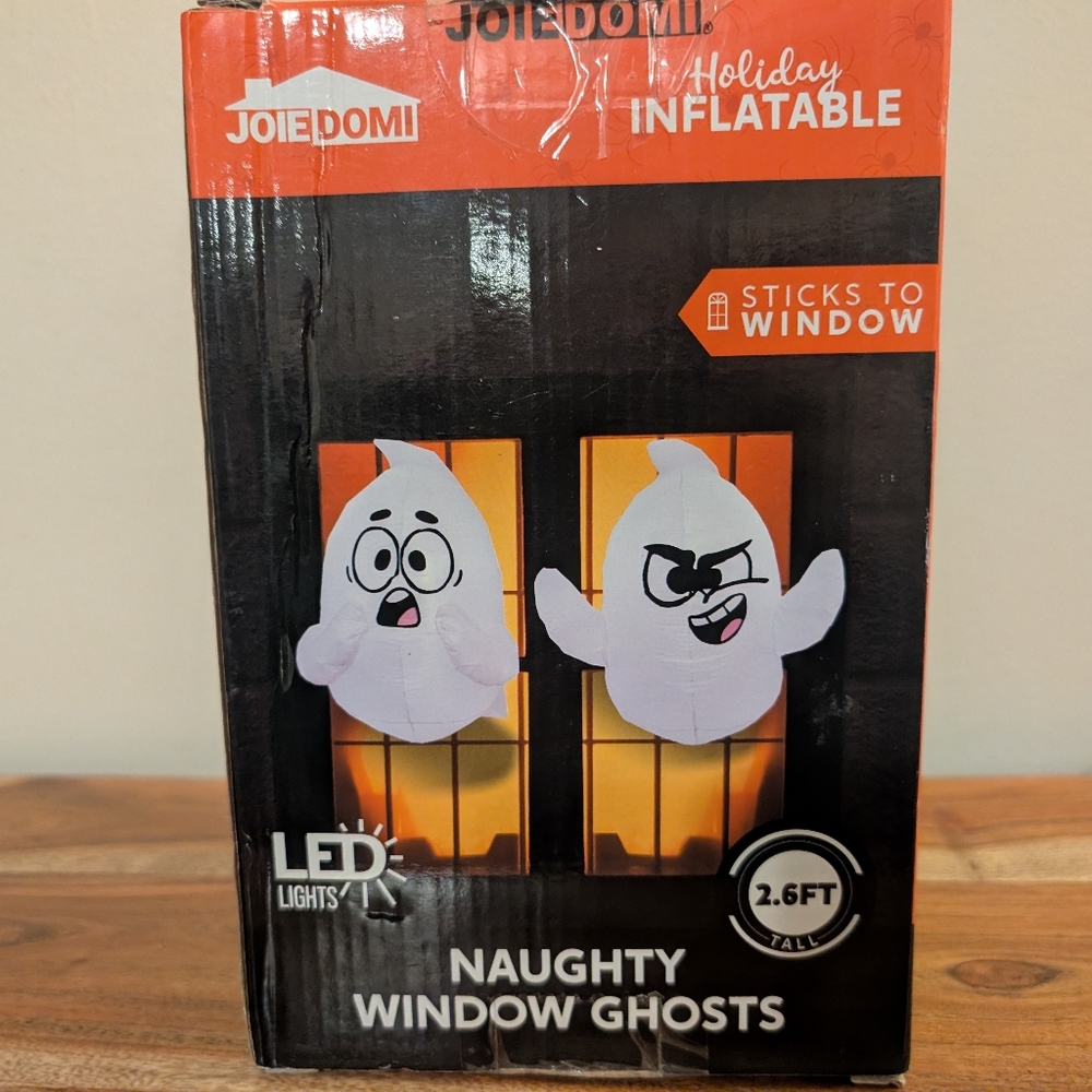 Joiedomi Halloween Two Naughty Window Ghosts Inflatable, 2.6 Ft Tall, New